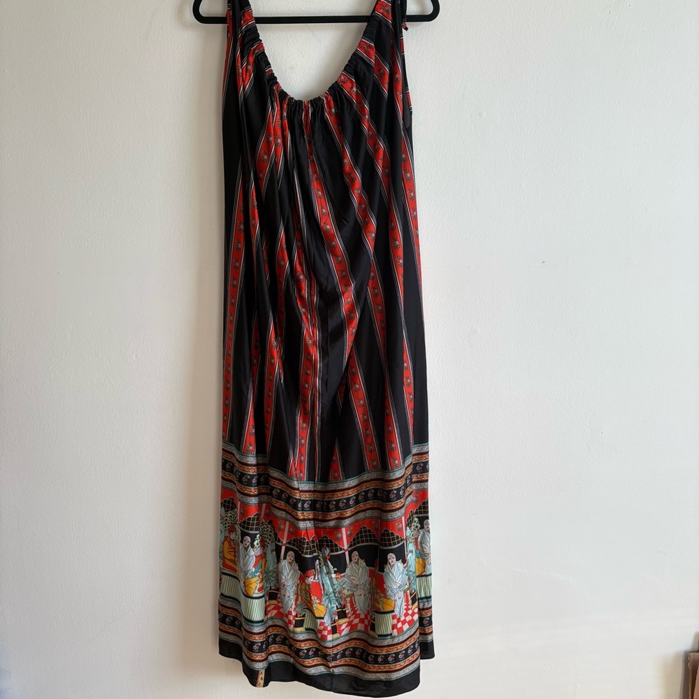 John Warden For Molyclaire Sz M Vintage 70s Printed India Maxi Dress - Picture 2 of 11